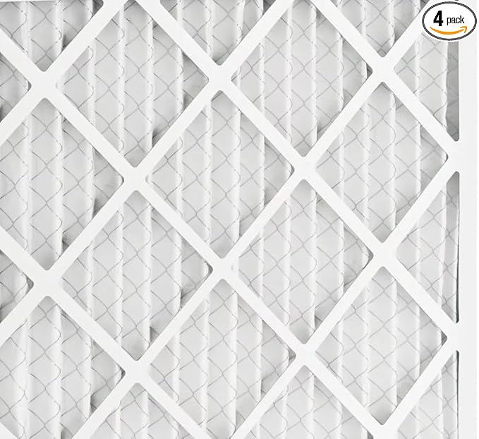 BNX TruFilter 14x24x1 MERV 12 Odor Defense (4-Pack) AC Furnace Air Filter with Activated Carbon - MADE IN USA - Pleated Air Conditioner HVAC AC Furnace Filters - Removes Odor, Mold, Bacteria, Smoke