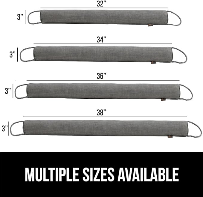 GORILLA GRIP Door Draft Stopper for Bottom of Doors, Weather Stripping Seal Blocks Hot Air, Noise, Bugs, Keeps Cold AC in, Sound Proofing Easy Install Gap Filler, Home Essentials, 34 Inch 2 Pack, Gray