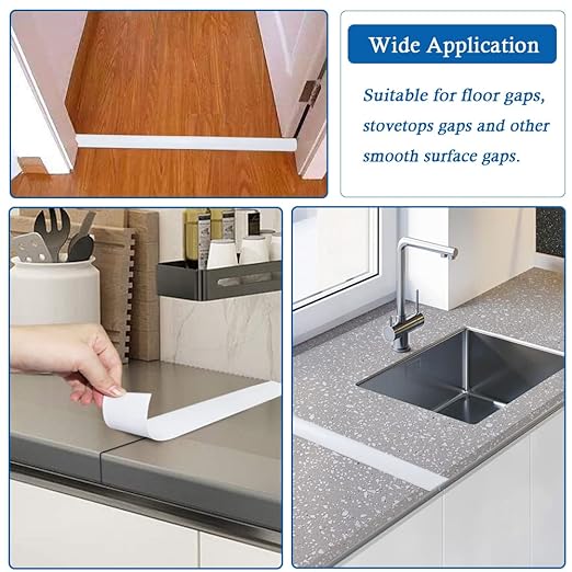 Floor Transition Strip Self Adhesive Floor Cover Strips Laminate 3" Wide Vinyl Flat Divider Transitions (7.5cm, 10Ft, White)