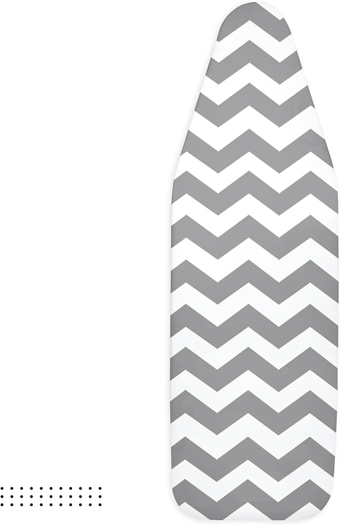 Encasa XO Ironing Board Cover and Pad 54"x15" - Thick 3mm Felt Padding, Drawstring Tightening & Lock, Easy Fit, Scorch & Stain Resistant, Fits Standard Large Ironing Board - Zig Zag