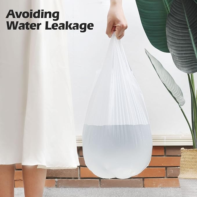 2-4 Gallon Portable Trash Bags,120 Counts Thicken portable Small Garbage Bags for Office, Kitchen,Bedroom Trash Can,Strong Trash Bags(White)