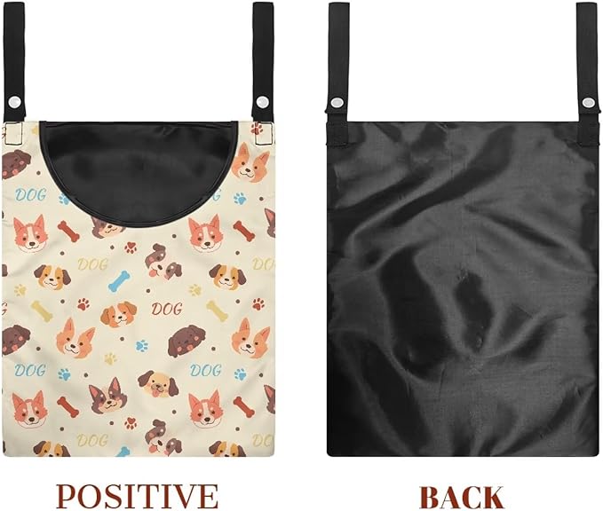 Clothes Pin Hanging Bag with Hanging Rope 14.5 X 12 Inch Clothespin Bag for Clothes Pins and Clothespins Heavy Duty Outdoor Use - Dog