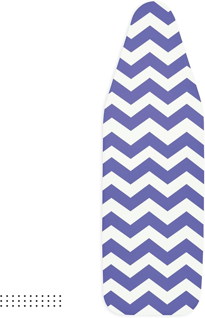Encasa XO Ironing Board Cover and Pad 49"x18" - Thick 3mm Felt Padding, Drawstring Tightening & Lock, Easy Fit, Scorch & Stain Resistant, Fits Wide Ironing Board - Zig Zag Peri