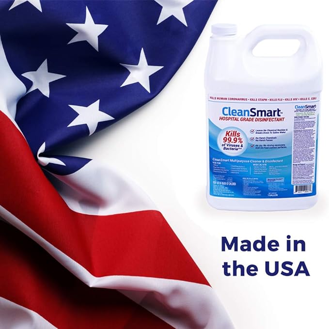 CleanSmart Hospital Grade Disinfectant, Kills 99.9% of Viruses and Bacteria, Hypochlorous Acid Technology, EPA Registered, 1 Gallon (HOCL)