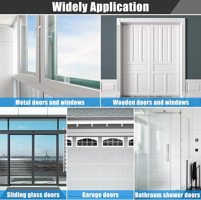 Draft Seal Tape for Doors and Windows 2 in x 20 Ft Silicone Weather Stripping Extra Thick 2mm Door Seal Strip with Strong Adhesive Draft Insulation Stopper Side Seal - Clear