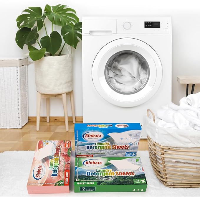 Laundry Detergent Sheets - Up To 128 Loads, Hypoallergenic, Eco-Friendly Peach Scent, Biodegradable, Plastic Free, Liquidless Laundry Sheets Suitable for Sensitive Skin