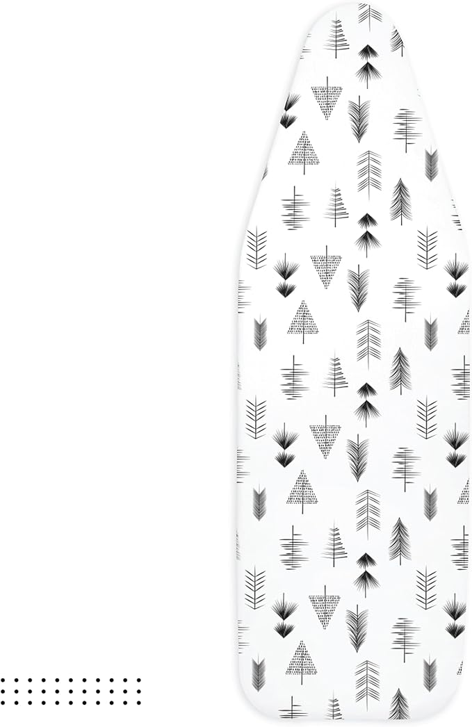 Encasa XO Ironing Board Cover and Pad 57"x22" - Thick 3mm Felt Padding, Drawstring Tightening & Lock, Easy Fit, Scorch & Stain Resistant, Fits X-Large Ironing Board - Black Arrow