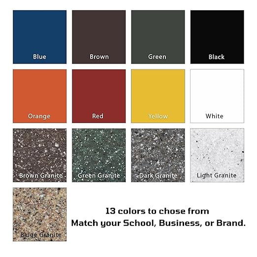32 Gallon Square Slatted 100% Recycled Plastic Heavy-Duty Commercial Outdoor or Indoor Trash Can with Push Top Lid | Great for Schools and Businesses - Dark Granite