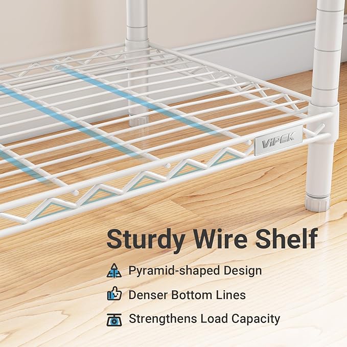 VIPEK V5LC Garment Rack Heavy Duty Covered Clothes Racks with Dimmable LED Light, 3000K Warm White, Portable Closet Wardrobe Freestanding Clothing Rack for Hanging Clothes, White Rack with Black Cover