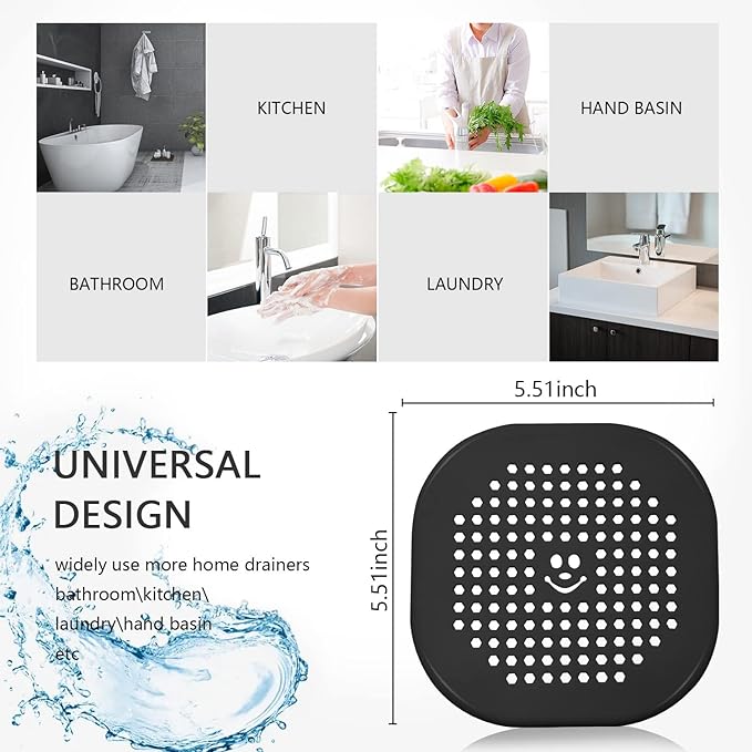 Drain Cover Hair Catcher Drain Plug Hair Stopper Drain Protector for Shower Bathroom Accessories Bathtub 2 Pack Xmas Green