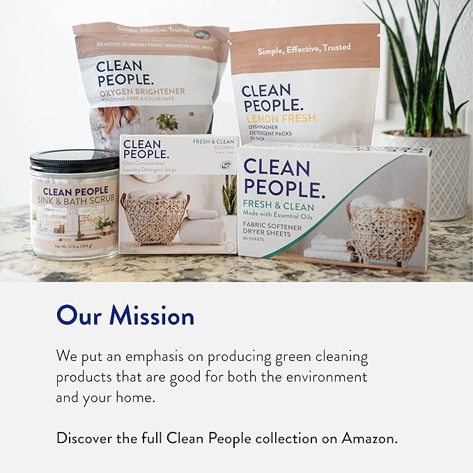The Clean People Fragrance Free Laundry Detergent Pods - Hypoallergenic Laundry Pods - Ultra Concentrated, Recyclable Packaging, Stain Fighting - Fragrance Free, 96 Pack