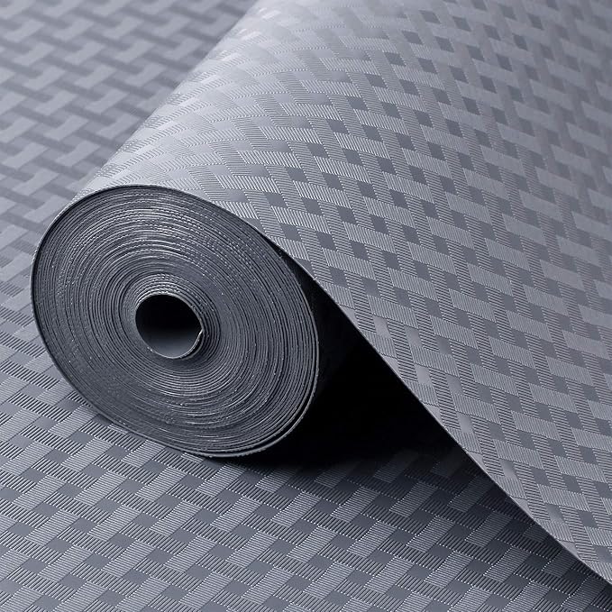 Shelf Liners for Kitchen Cabinets Refrigerator Liners Waterproof Kitchen Cupboard Liner Durable Plastic Drawer Mats EVA Material Non Adhesive Fridge Liner for Shelves - Gray 17.5 x 78.7 Inches