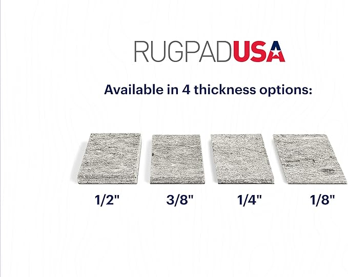 RUGPADUSA - Dual Surface - 7'x10' - 3/8" Thick - Felt + Rubber - Enhanced Non-Slip Rug Pad - Adds Comfort and Protection - for Hard Surface Floors