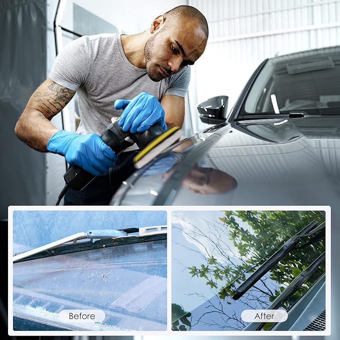 Buffing Polishing Pads, 7Pcs 6.5 Inch 165mm Face for 6Inch 150mm Backing Plate, Car Compound Buffing Sponge Pads and Woolen Pads Cutting Polishing Pad Kit for Car Polishing and Waxing