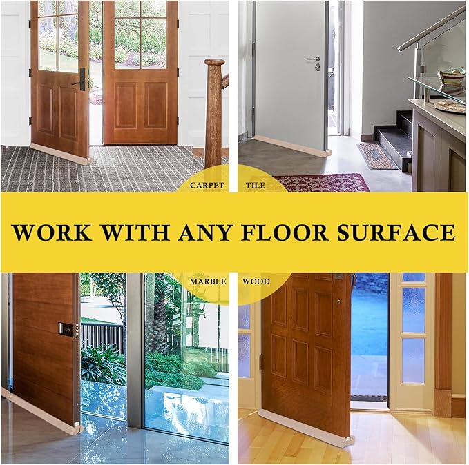 fowong Door Draft Stopper 30" to 36" Adjustable Draft Stopper for Bottom of Doors, Soundproofing Noise Blocker, Easy to Install, Pink