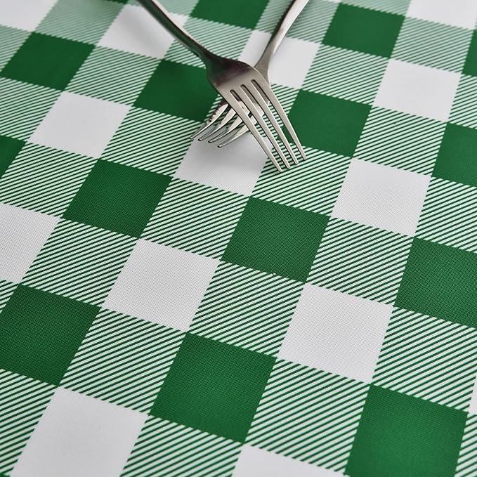 Classic Gingham Tablecloth Fabric - Oblong 58x120 Water Resistant Chequered Pattern Table Cloth for Indoor/Outdoor Use - Tabletop Cover for Birthday, Picnics, Gardens, and Parties
