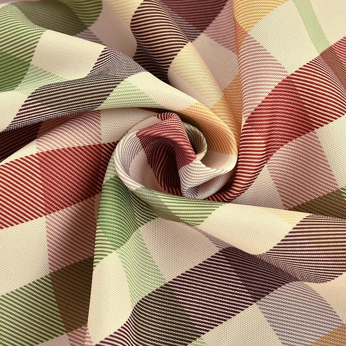 Waterproof Plaid Tablecloth Fabric - Square 58x58 Inch Classic Gingham Checker Christmas Thanksgiving Table Cloth for Indoor/Outdoor Use - Xmas Tabletop Cover for Picnics, BBQs, and Parties