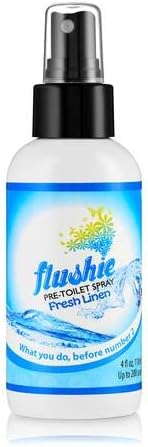 Flushie Pre-Toilet Spray for Poop Travel Size Toiletries Bathroom Spray for Poop Spray for Toilet Deodorizer Traveling Essentials Poop deodorizer Poop Odor eliminator… (Linen, 2oz 1pack)