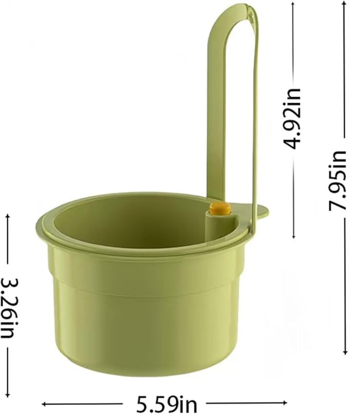 Sink Strainer Basket, Hanging Kitchen Sink Strainer Basket, Press to Dump, Easy Installation, Food Fruit & Vegetable Drainer Rack, Corner Waste Collector (Green)