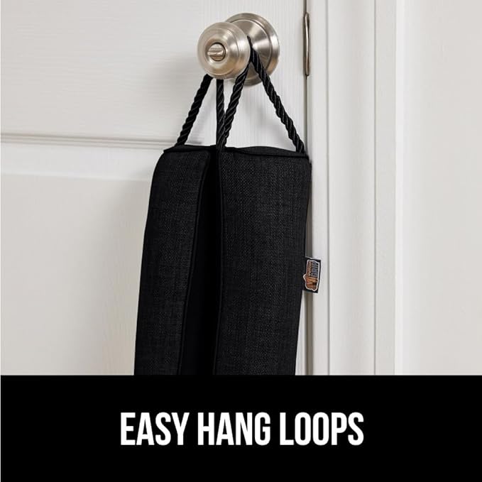 GORILLA GRIP Door Draft Stopper for Bottom of Doors, Weather Stripping Seal Blocks Hot Air, Noise, Bugs, Keeps Cold AC in, Sound Proofing Easy Install Gap Filler, Home Essentials, 38 Inch, Black