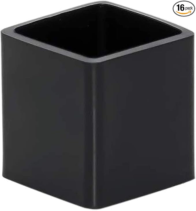 Still Awake 16 Pcs Black Square Anti-Slip Rubber Leg Tips Chair Leg Caps Furniture Floor Protectors Chair Table Bar Stool Leg Covers Furniture Leg Cube Feet 1.38 Inch x 1.38 Inch (35 x 35mm)