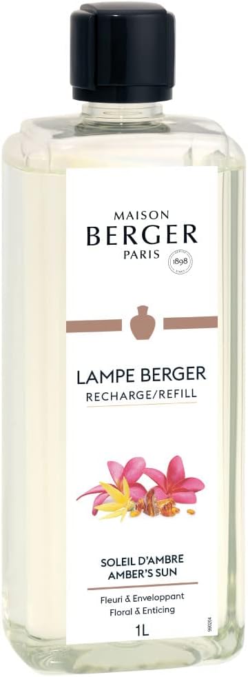 MAISON BERGER - Amber's Sun - Lampe Berger Fragrance Refill for Home Fragrance Oil Diffuser - Air Freshener - 33.8 Fluid Ounces - 1 Liter