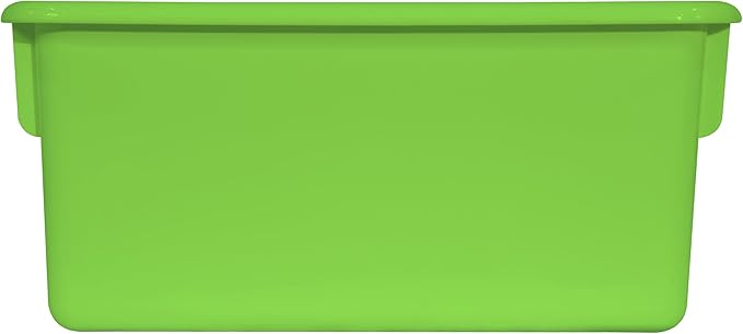 Wood Designs Cubby Storage Bin, Heavy Duty Plastic Containers for Kids Lime Green Cubby Tray Set of 30