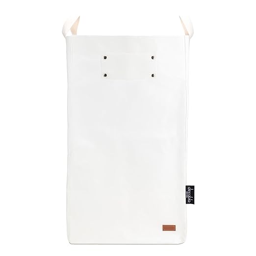 Deeablo New York - Sustainable Reusable Indoor Recycling Bin for Kitchen, Multipurpose Recycle Bin, Large Recycling Bins for Home, Washable Paper Bag for Recycling (White)