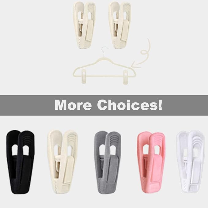 Beige Velvet Hanger Clips (60-Pack), Non-Slip Velvet Clip Work Perfectly for Ivory/Beige Velvet Hangers, Pant Skirt Hanger Velvet Clips Fit for Velvet Clothes Hangers