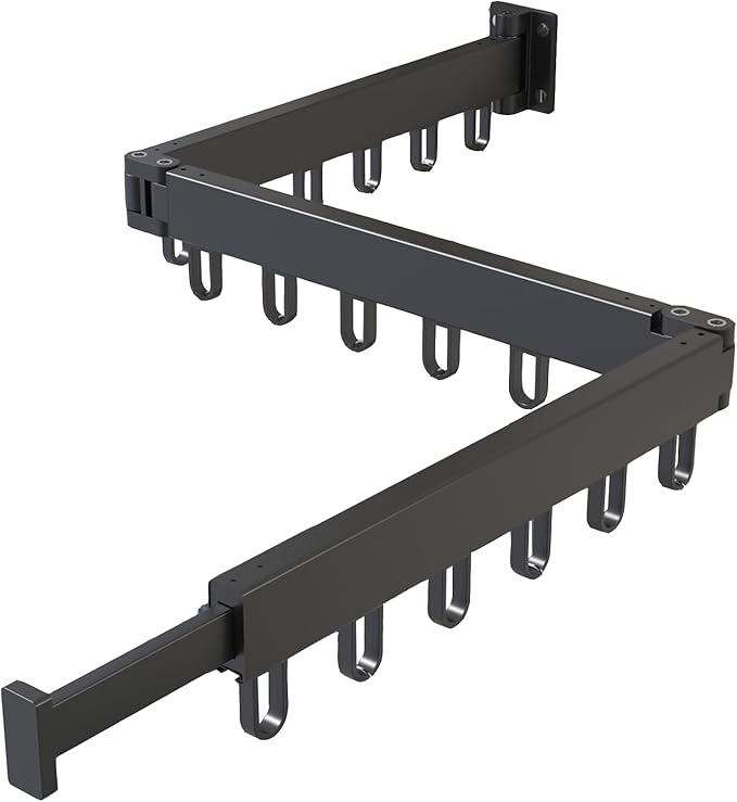 AIJALY Wall-Mounted Drying Rack for Laundry Room Organization, Sturdy Foldable and Removable Drying Rack for Laundry Room and Balcony