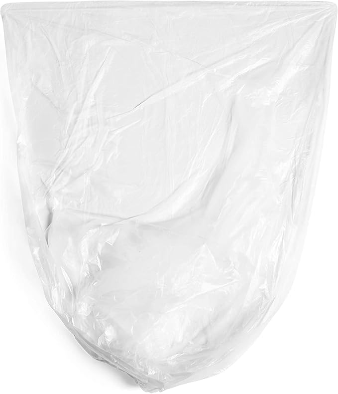 Aluf Plastics High Density Trash Bags, 60 Gallon, 800 Count, 17 Micron (eq), 38" x 60", Clear, for Bathroom, Office, Industrial, Commercial, Janitorial, Municipal, Recycling