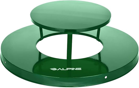 Alpine Industries Outdoor Metal Waste Receptacle Rain Bonnet Lid - Heavy Duty Trash Can - Commercial Trash Receptacle Cover - 38 Gallon Commercial Garbage Can Lid - Green