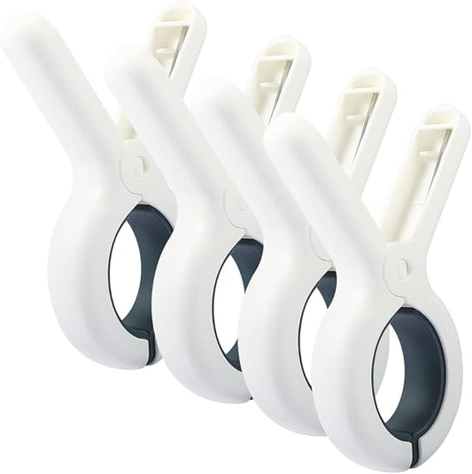 Beach Towel Clip, 4 PCS Large Cloth Pins, Quilt Drying Clip, Plastic Clothespins, Strong Grip Holder to Dry Laundry on Clothesline and Hanging Rack