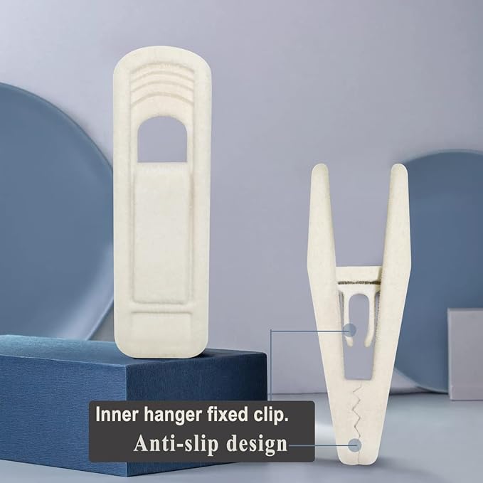 Beige Velvet Hangers Clips (80-Pack), Non-Slip Strong Velvet Clips for Velvet Skirt Hangers, Velvet Pants Hanger Velvet Clips Fit for Thin Velvet Clothes Suit Hangers