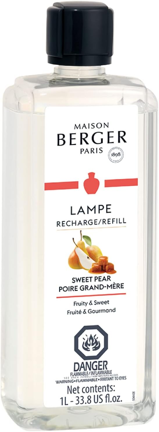 MAISON BERGER - Sweet Pear - Lampe Berger Fragrance Refill for Home Fragrance Oil Diffuser - Air Freshener - 33.8 Fluid Ounces - 1 Liter