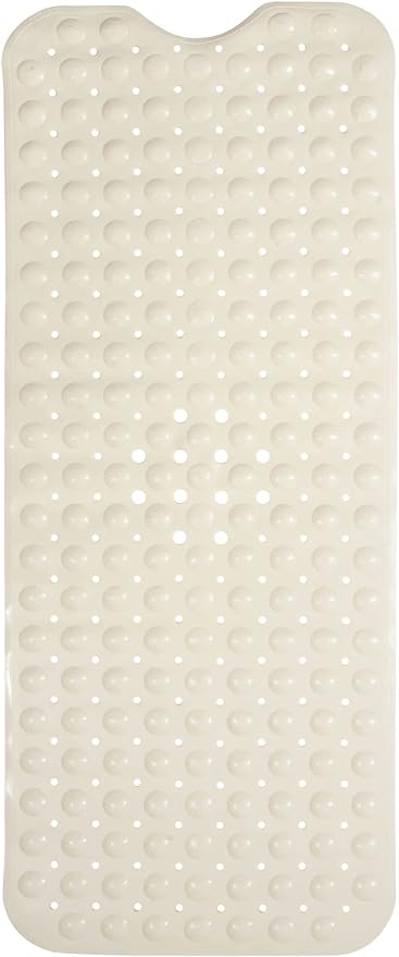 ENKOSI Bath Mat - Large Non Slip Bathtub & Shower Mat - Extra Long 40 x 16 Inch Bathroom Mats for Tub Nonslip Anti Slip Bathmats (40x16 Pearl White 1-Pack)