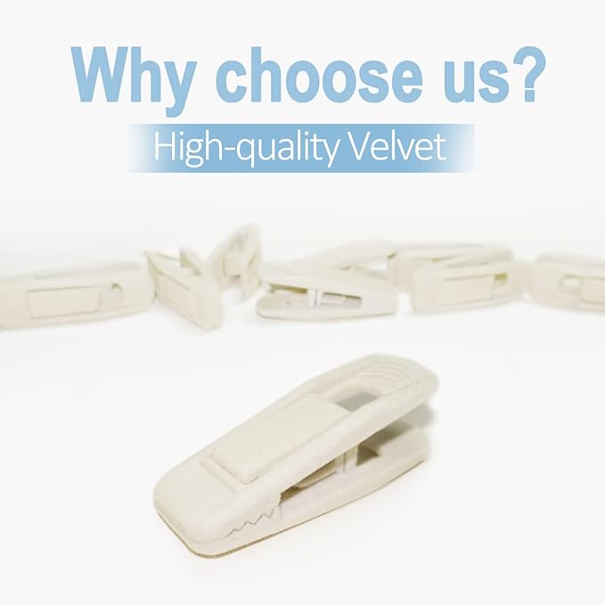 Beige Velvet Hangers Clips (80-Pack), Non-Slip Strong Velvet Clips for Velvet Skirt Hangers, Velvet Pants Hanger Velvet Clips Fit for Thin Velvet Clothes Suit Hangers