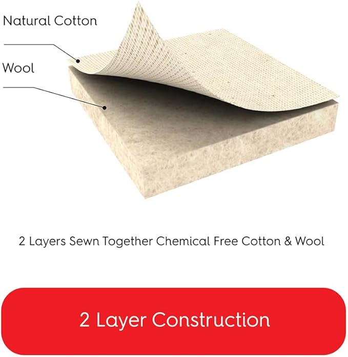 TIVIT Ironing Board Cover - Made in Italy - 18 x 54 Wide Chemical Free Eco-Friendly Padded Covers - Unbleached, Untreated Natural Cotton & Wool Pad - 2 Layer, 3 Fastener Straps, Pull Bungee Cord