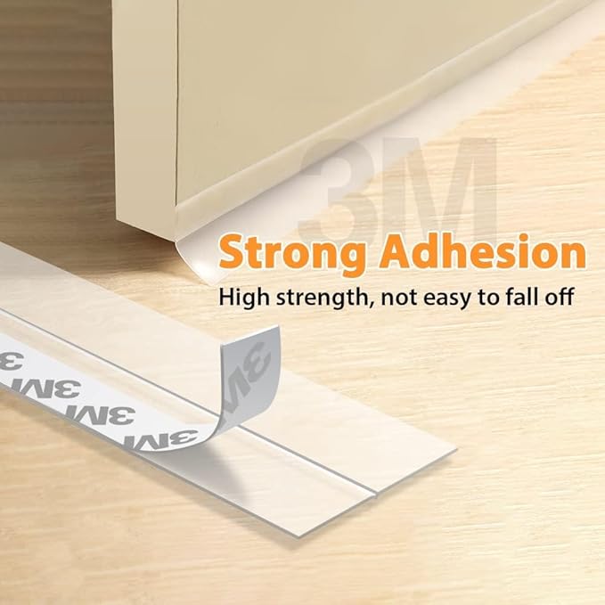20 Ft Weather Stripping Door Seal Strip,Shower Door Bottom Seal,Self Adhesive Silicone Draft Stopper,for Door Frame,Windows and Shower Door (Transparent, 35mm)