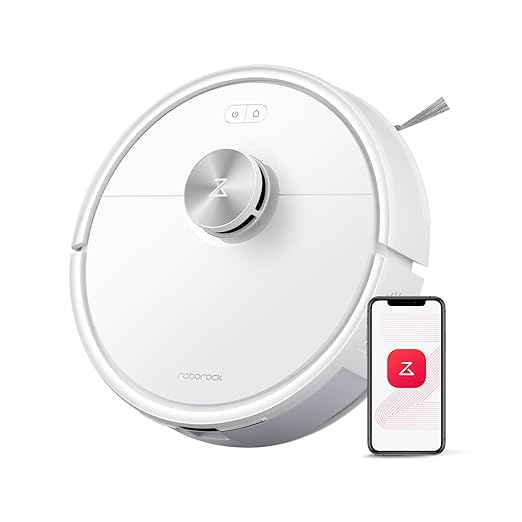roborock Q7 M5 Robot Vacuum and Mop Combo, 10,000Pa HyperForce Suction, Robotic Vacuum Cleaner, Dual Anti-Tangle System, APP-Controlled Mopping, LiDAR Navigation, for Pet Hair and Carpet, White