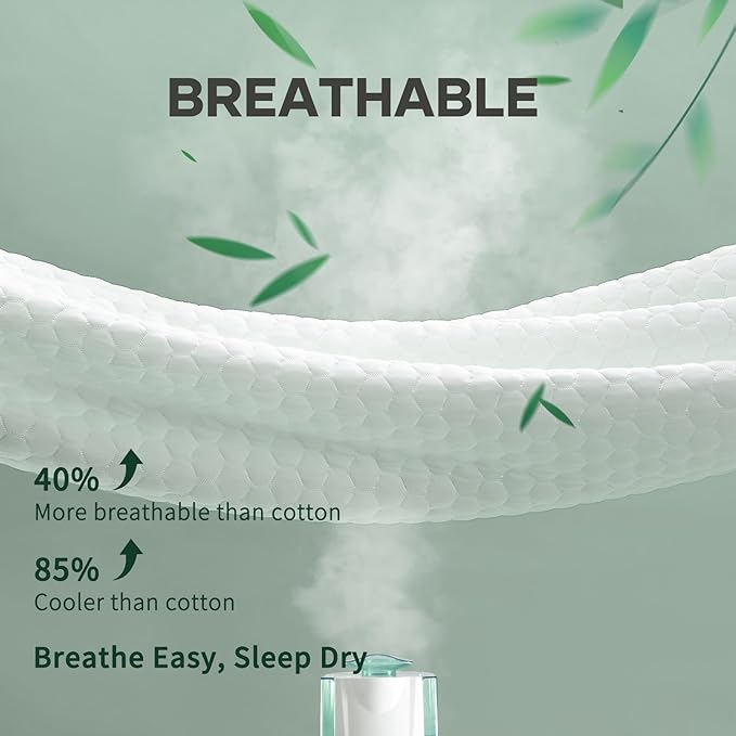 OhGeni 100% Waterproof Mattress Protector, California King Size Mattress Pad, Fits 6"-20" Mattresses with Deep Pocket, Cooling, Breathable Fitted Sheets, Soft Bed Cover, Noiseless, Machine Washable
