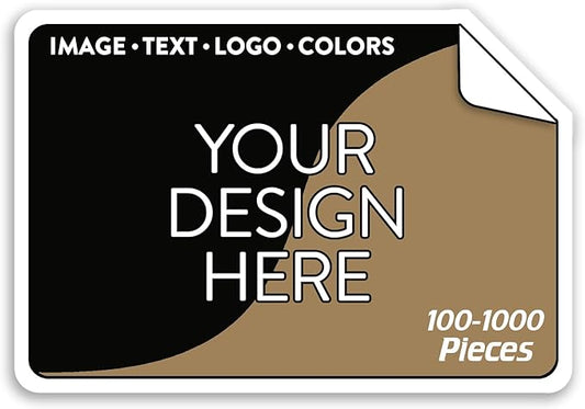 100 Custom Vinyl Stickers - Upload Your own Image, Text, Design, Logo - Personalized Logo Labels for Handmade, Packaging, Bottle, Jars, Candle, Brand Stickers (Brown, 3x2)