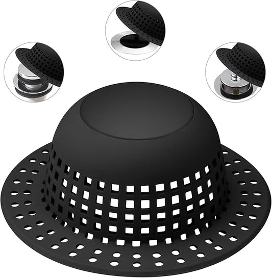 Shower Drain Hair Catcher, Bathtub Drain Cover Foldable Silicone Shower & Tub Protector for Pop-Up & Regular Drains