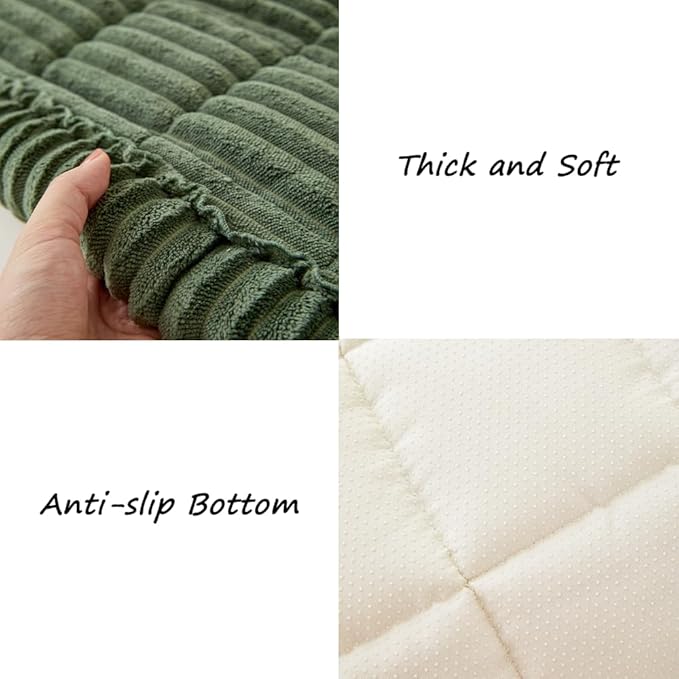 Couch Cover for Dogs Washable, Fuzzy Pet Couch Covers for 3 Cushion Sofa Pet Friendly, Non Slip Sofa Cover (Green, 27.6" x 82.7"/70 x 210cm)