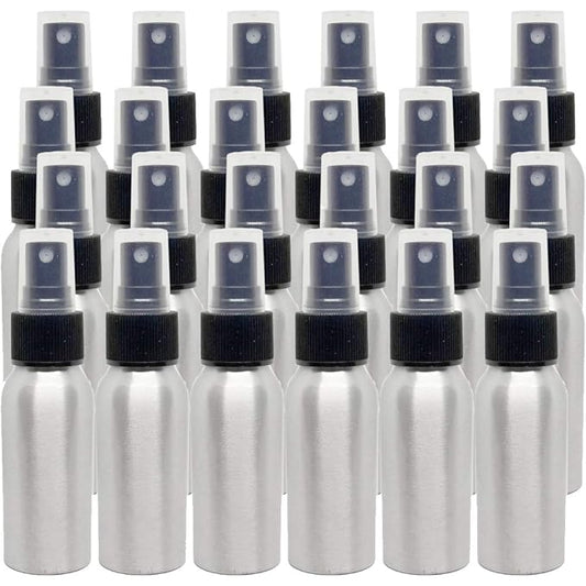 2 fl oz Aluminum Bottle with Black Spray Cap (24 Pack)