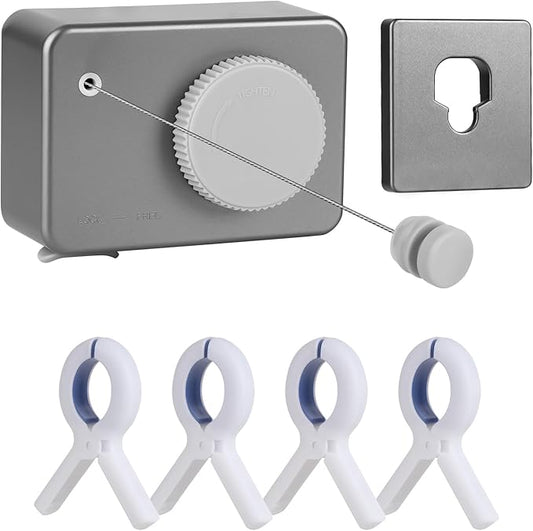 Retractable Clothesline Indoor/Outdoor, Anti-Sag for Drying Clothes Line Retracting Indoor/Outdoor, We Equipped This 13.8 Fts Laundry line Retractable with 4 Large Clips