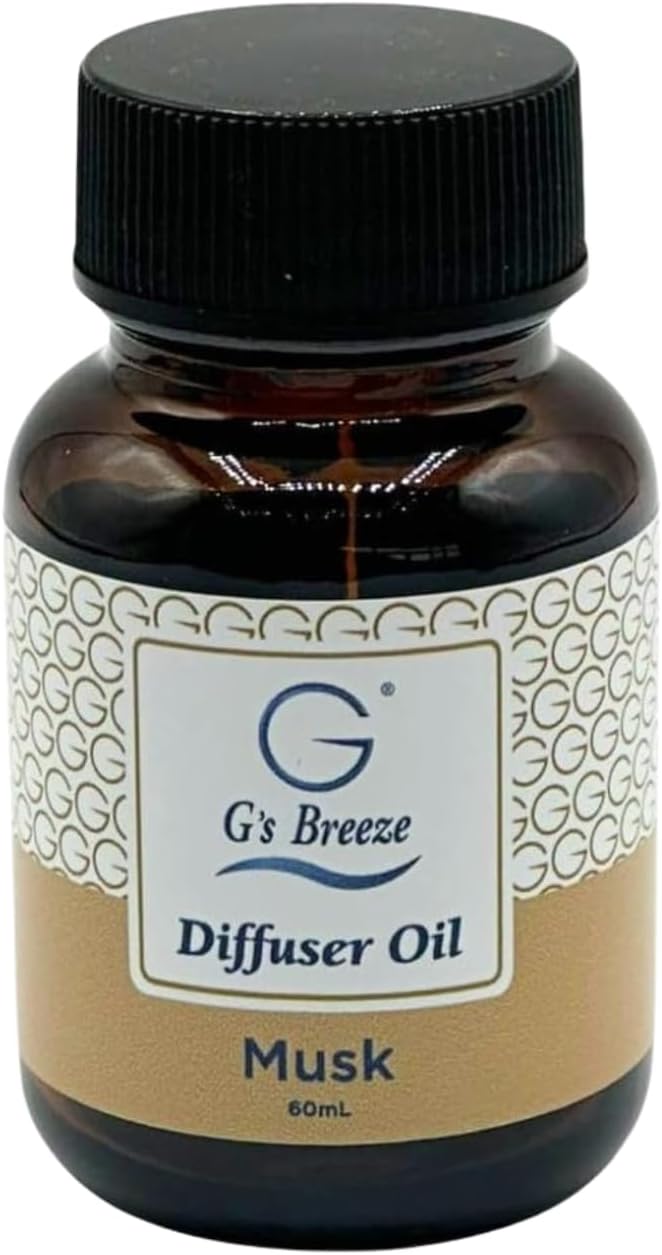 G’s Breeze Musk Diffuser Oil Refill – Warm, Rich & Soothing Musk Scent – Ideal for Bedrooms, Living Rooms, Offices & More – Elevate Your Space with a Timeless Aroma – 60 ML