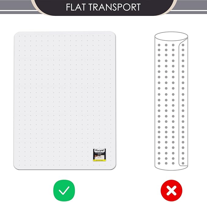Kuyal Office Chair Mat for Carpet, 32x55 Clear Heavy Duty Computer Chair Mat, Under Desk Protector Carpeted Floors Mat, Easy Chair Movement,Ship Flat