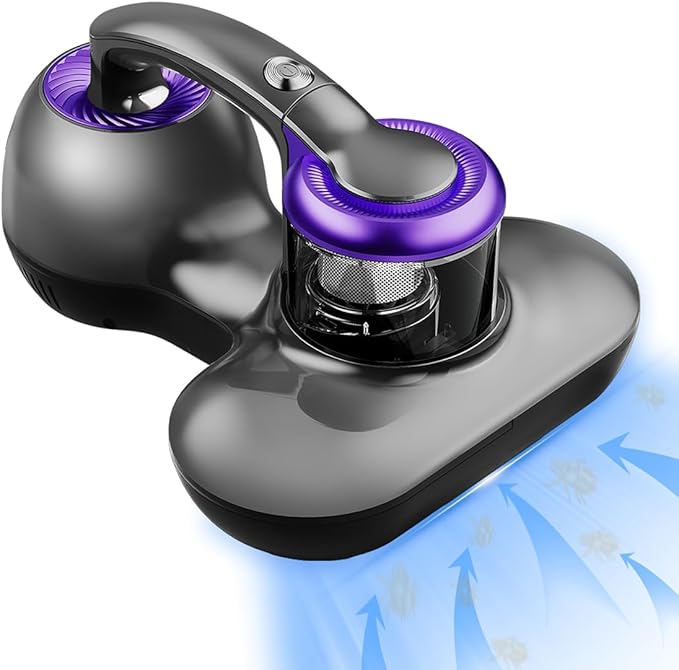 Mattress Vacuum Cleaner, Handheld UV Bed Vacuum Cleaner 16KPa & 12800 Vibrations Per/Min Upgraded Effectively Clean Up Bed, Pillows, Cloth Sofas, Carpets and Ther Fabric Surfaces