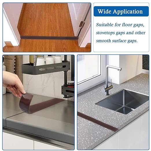 Floor Transition Strip Self Adhesive Floor Cover Strips Laminate 2" Wide Vinyl Flat Divider Transitions (5cm, 10Ft, Brown)